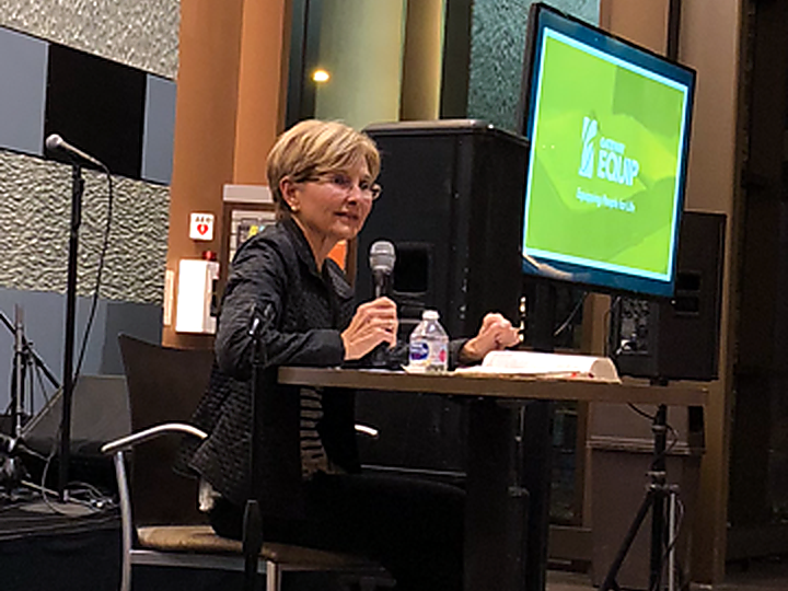 Sheree teaching during a ministry gathering