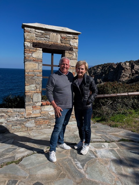 Jim and Sheree on the Aegean coast, Greece